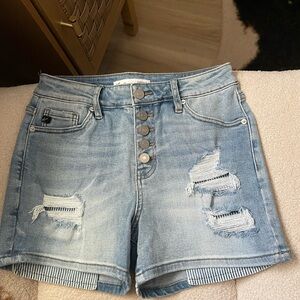 KanCan Light Blue Distressed Jean Shorts